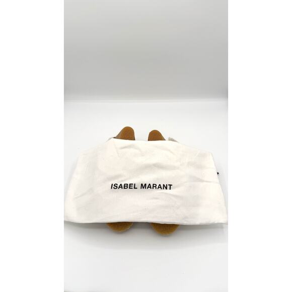 Isabel Marant Takita Tan Brown Suede Shearling Wedge Mule Heels Size 38 NWOB - Picture 13 of 14